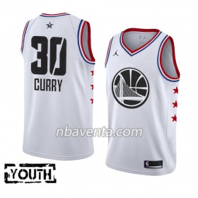 Camiseta Niños Golden State Warriors Stephen Curry 30 2019 All-Star Jordan Brand Blanco Swingman